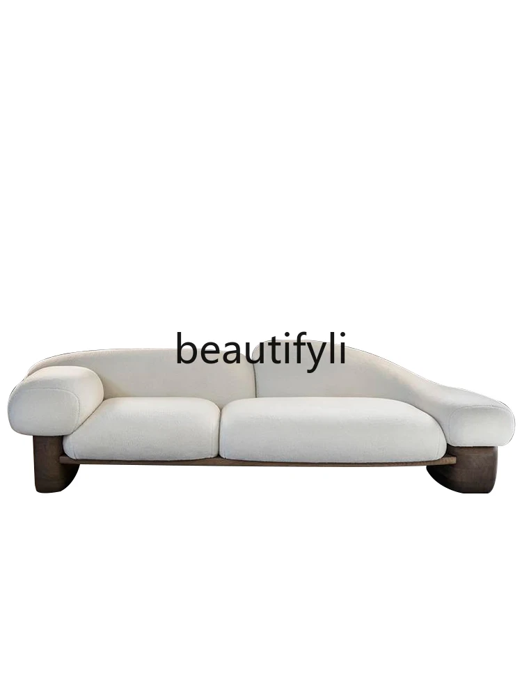 

Wabi Sandy Wind Special-shaped Straight-row Sofa Irregular Three-person Living Room Surprise Creative Sofa