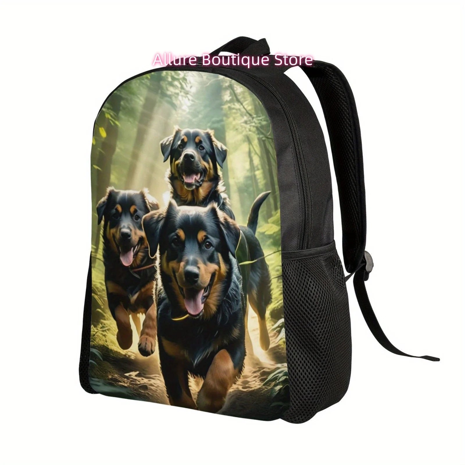 Mischievous Dog Print Backpack For Men And Women Teens, Laptop Tablet Travel Shoulder Bag, Leisure Backpack