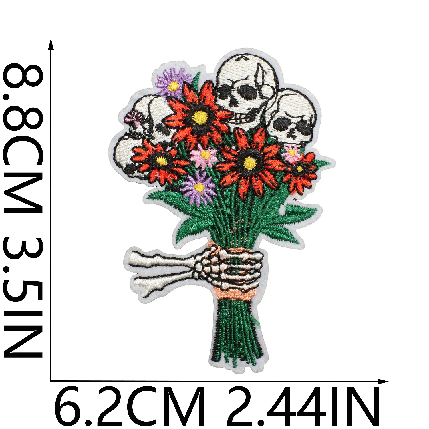 

2025 Romantic Patchwork New Style Popular Skull Couple Patch Bag Decorated with Black Spider Computer Embroidery Seal