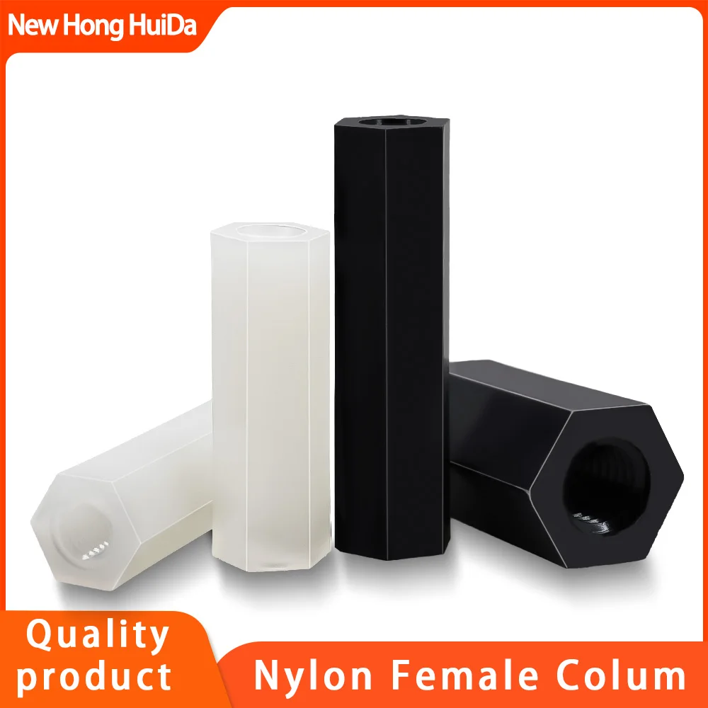 Female Hex Nylon Standoff Metric Thread Hexagonal Spacers Spacing Screw M2 M2.5 M3 M4 M5 M6 Black White Motherboard Rack Column