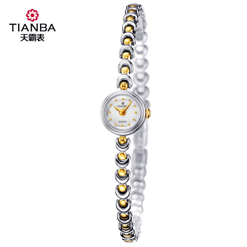 Tianba Small Dial with Fine Strap - Bracelet Watch - Swiss Movement - 18K Glod Fashionable Women\'s Waterproof Quartz Watch