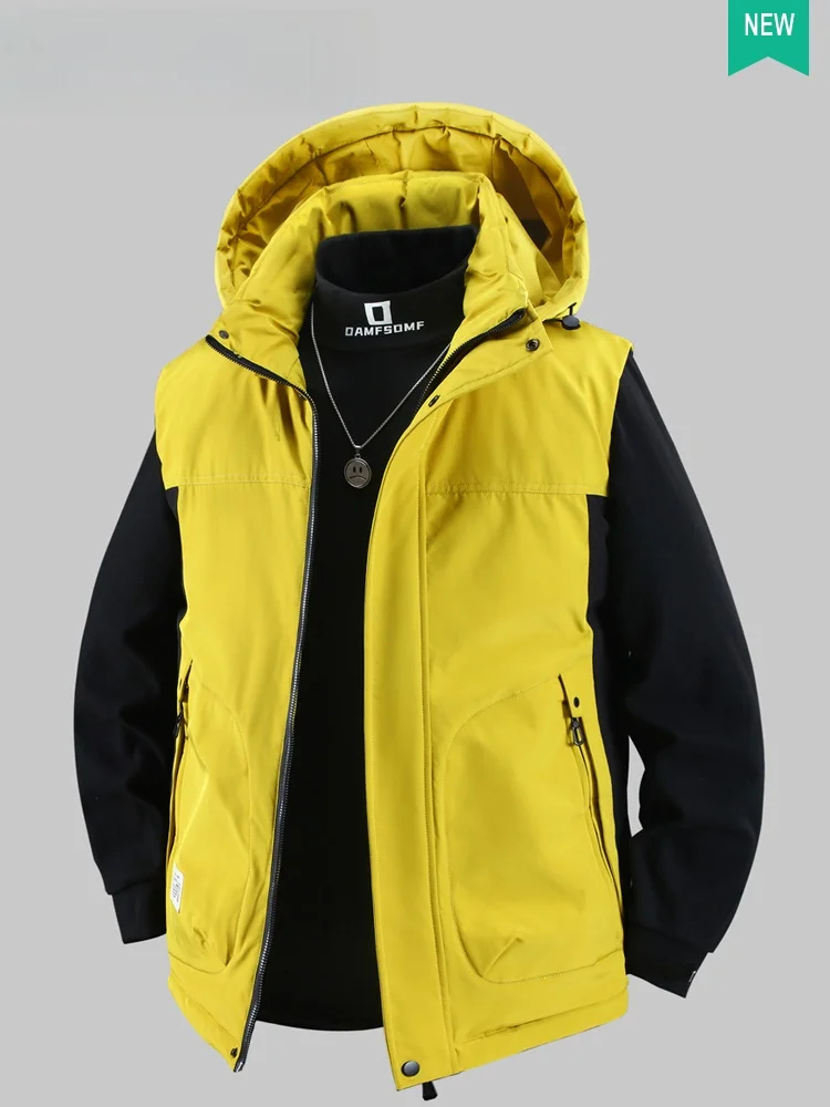 

Мужской утепленный хлопковый пуховый жилет для активного отдыха, осенне-зимняя новинка, американский стиль, с нашивками на плечах, рабочая куртка