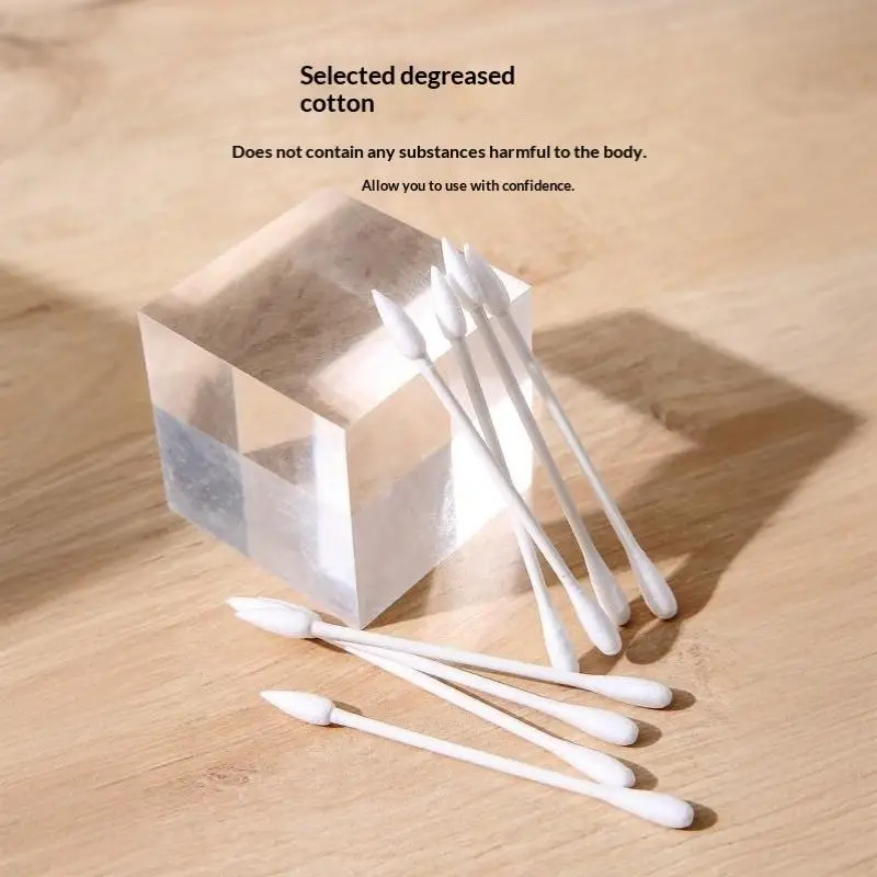 100/200Pcs Individually Packaged Disposable Cotton Swabs For Makeup Cleaning Ear Tips Travel Use