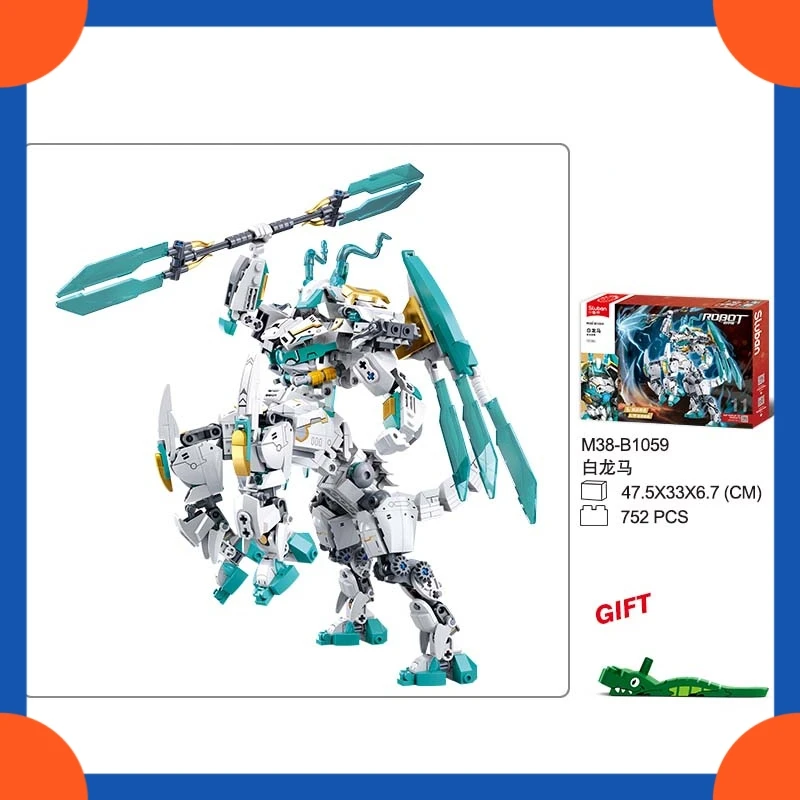 

Sluban White Mecha Building Blocks Classic Robot Model Action Figure Set Creative Assembly Bricks Toys For Children Ideal Gifts