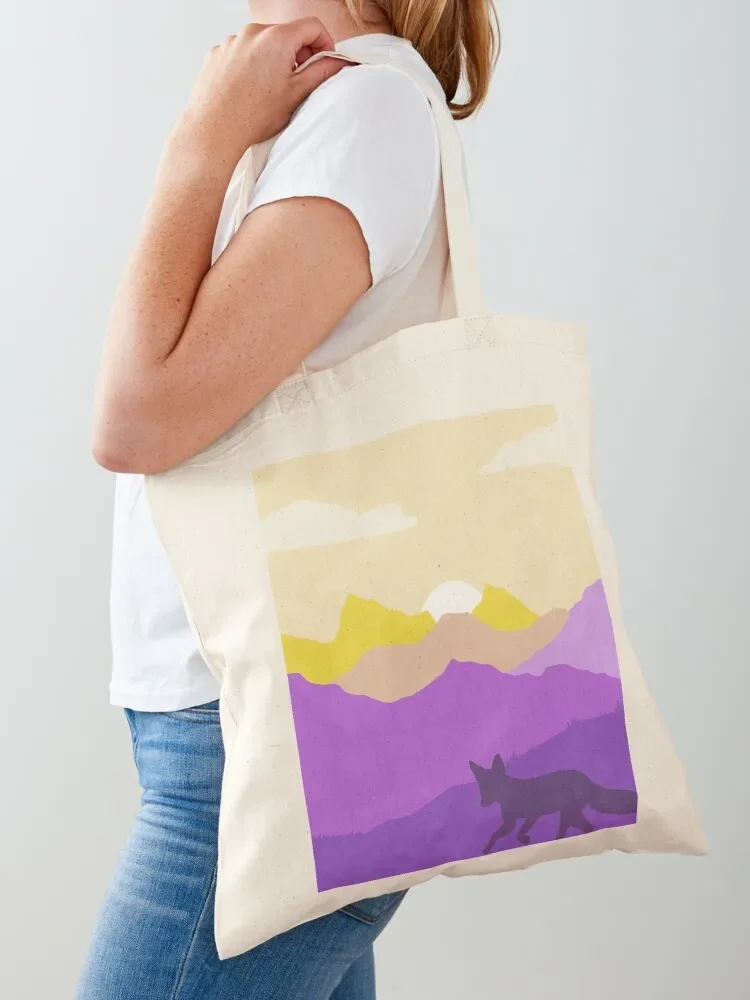 Non-binary Fox Landscape Tote Bag shopping cart bags Customizable tote bag Tote Bag