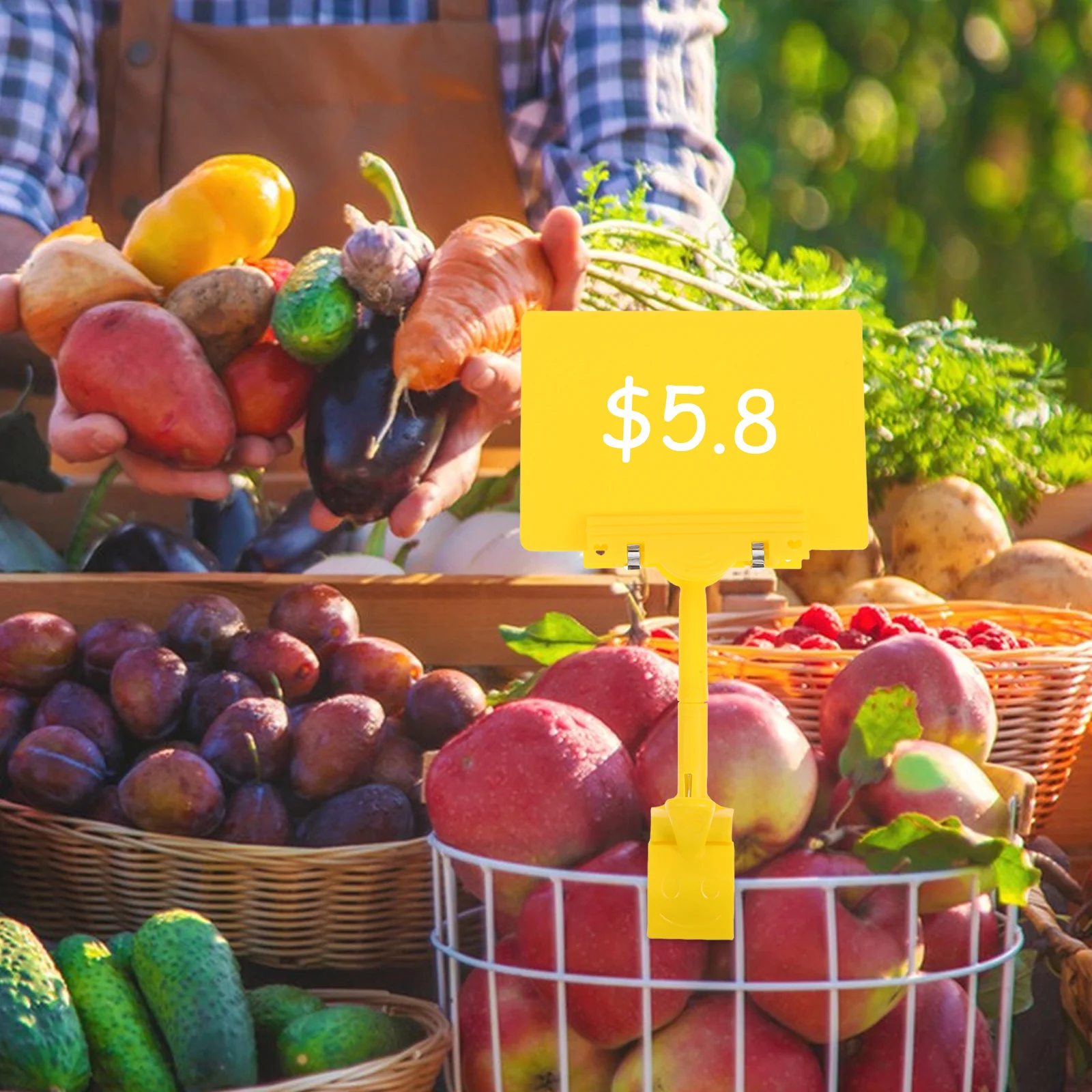 

4pcs Plastic Chalkboard Sign Holder Supermarket Promotion Price Tags For Retail Store Display Adjustable Writable Message Board