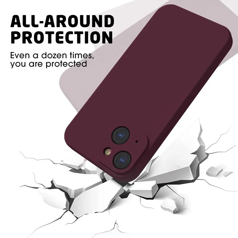 Original Liquid Silicone Phone Case For iPhone 16 15 14 13 11 12 Pro Max XS Max 16 Plus Shockproof Soft Light Green Cover funda image 5