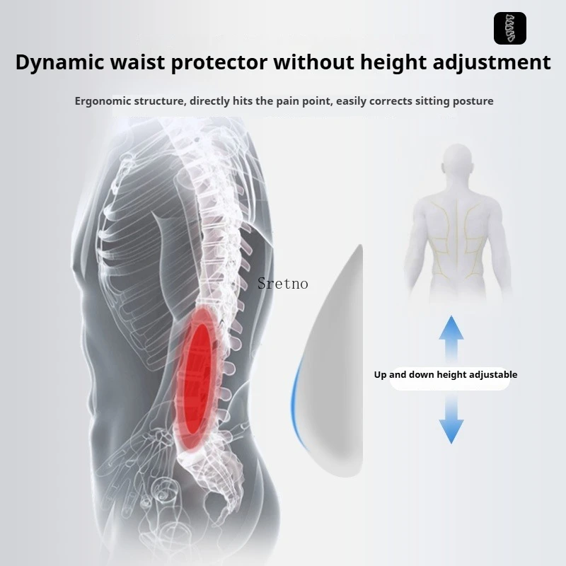 Sretno Sedentary Lumbar Support Cushion Orthostatic Seat Cushion Back Integrated Waist Pillow Throw Pillows Chair Seat Cushions - Image 4
