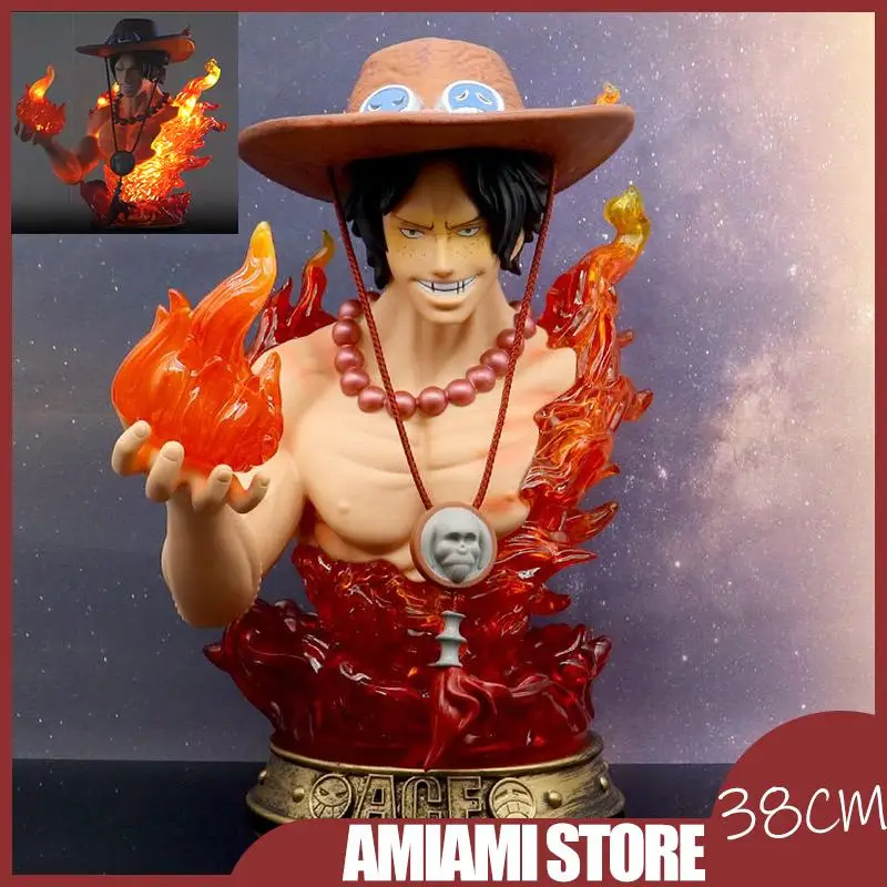 38cm One Piece Sabo Portgas D Ace Action Figure One Piece Flame Bound Battle Anime PVC Model Statue Collection Dolls Gifts Toys