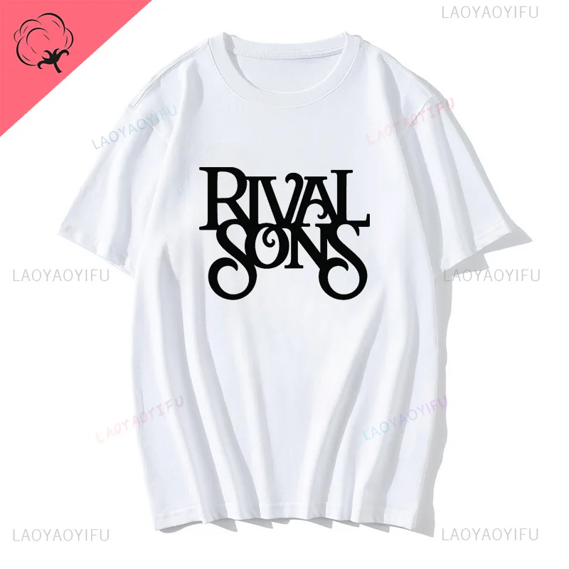 Rival Sons Alphabet Print Casual style Fashion Street wear trend Harajuku summer Men and women universal crewneck T-shirt