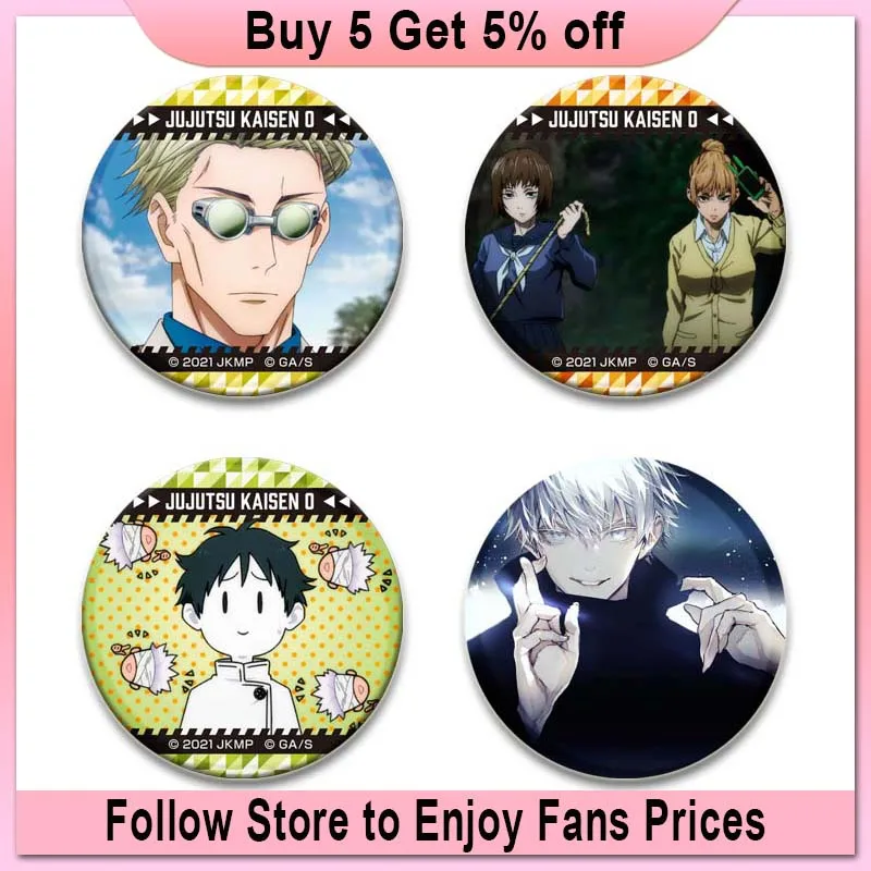 HD Print Round Handmade Anime Pins Ryomen Sukuna/Satoru Gojo Round Brooches Fushiguro Megumi/Itadori Yuji/Choso Cartoon Badge