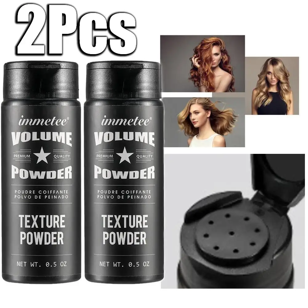 Matte Effect Hair Volume Powder, Styling Powder, Textura para Manter o Cabelo Macio e Fofo o Dia Todo, Sem Pó de Mess, 2pcs