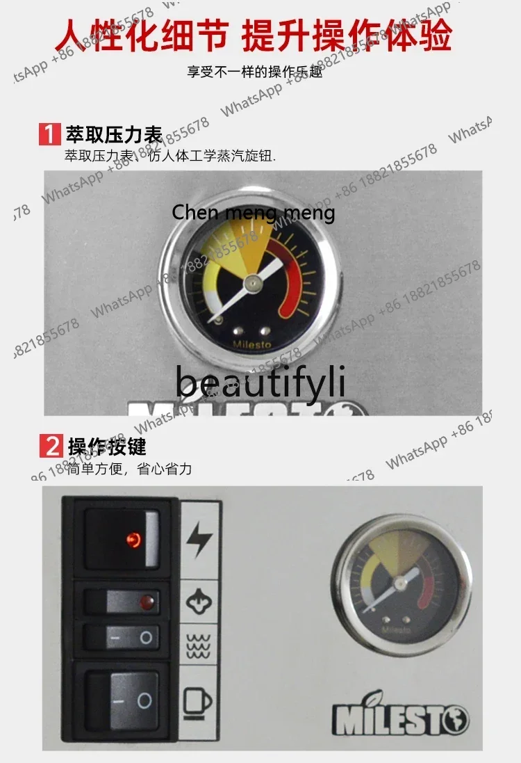 Classic household Italian semi-automatic coffee machine