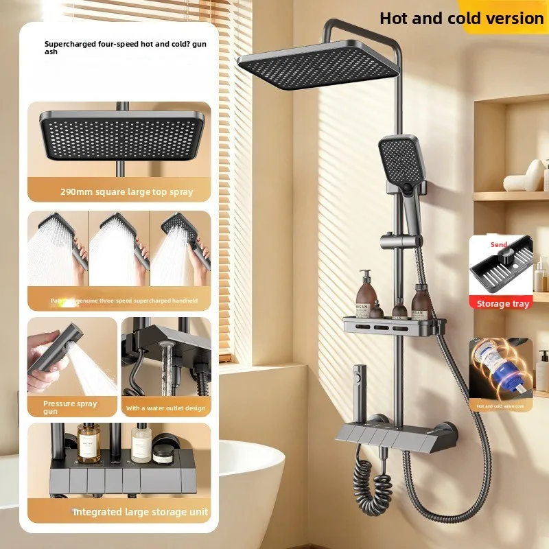 Concealed Shower System Hot Cold Water Pressure Piano Key Handle Homes Hotels Apartments Home Bathroom Collection  Bathroom