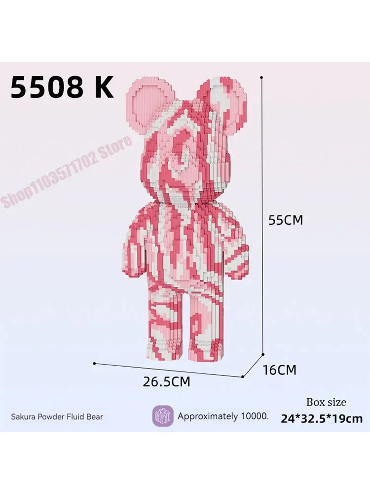 

Cartoon MOC Mini Bear Bearbrick Love Bear Violent Bear Model 3680PCS Building Blocks Brick Puzzle Toys Children Birthday Gift