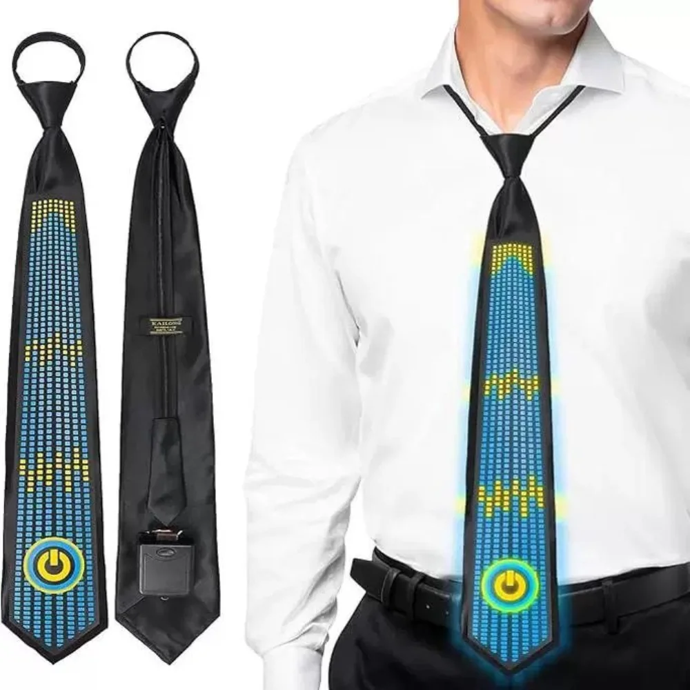 

Радужный светодиодный галстук, регулируемый узкий мигающий светящийся галстук для рейв-вечеринки, неоновый киберпанк, хип-хоп, светящийся галстук