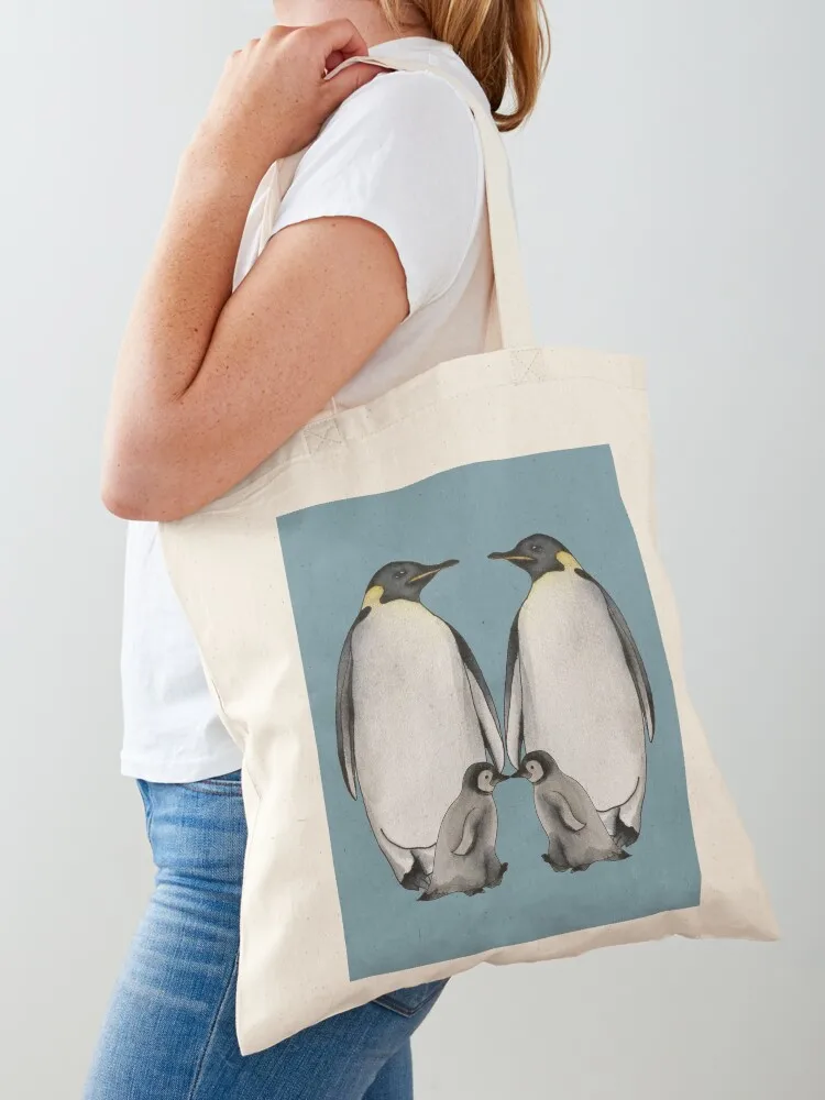 

Watercolour penguin family Tote Bag handbag Handbags women custom tote bag free delivery bags