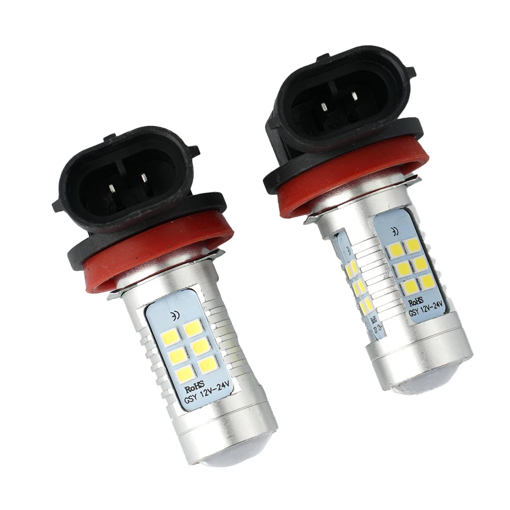 Bombilla LED antiniebla para coche, luz blanca de alta potencia de 6000 W, lámpara antiniebla para noche y día, H8, H9, H11, 2 uds.