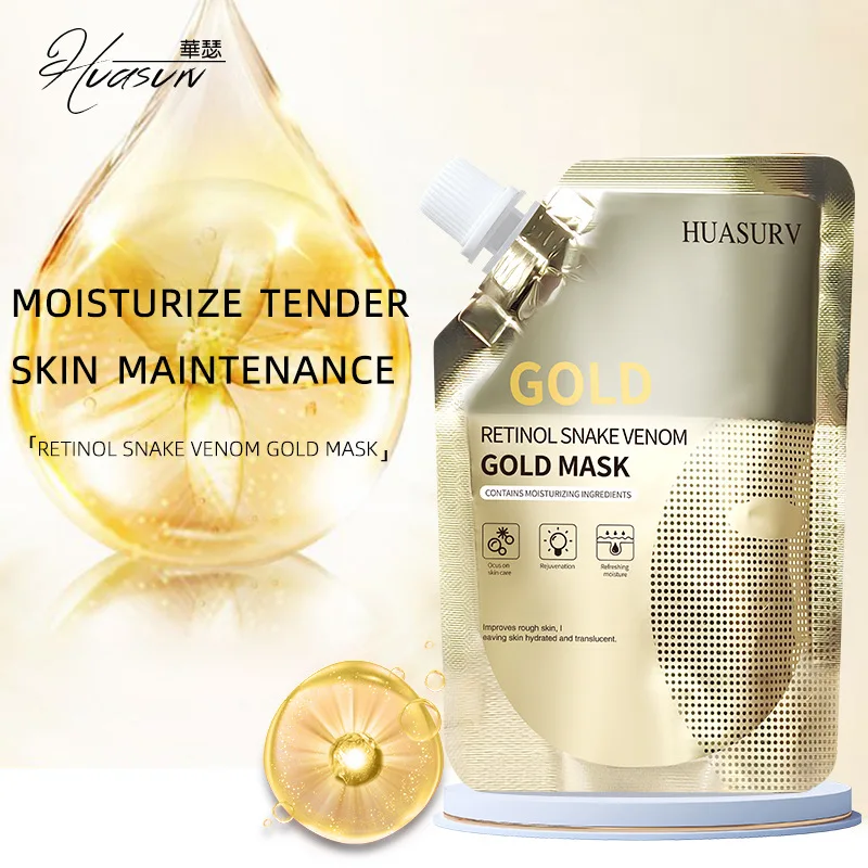 100g Retinol Snake Venom Peptide Gold Mask Desalination Fine Wrinkle Tightening Tearable Anti-Wrinkle Soft Mask Shrink Pores