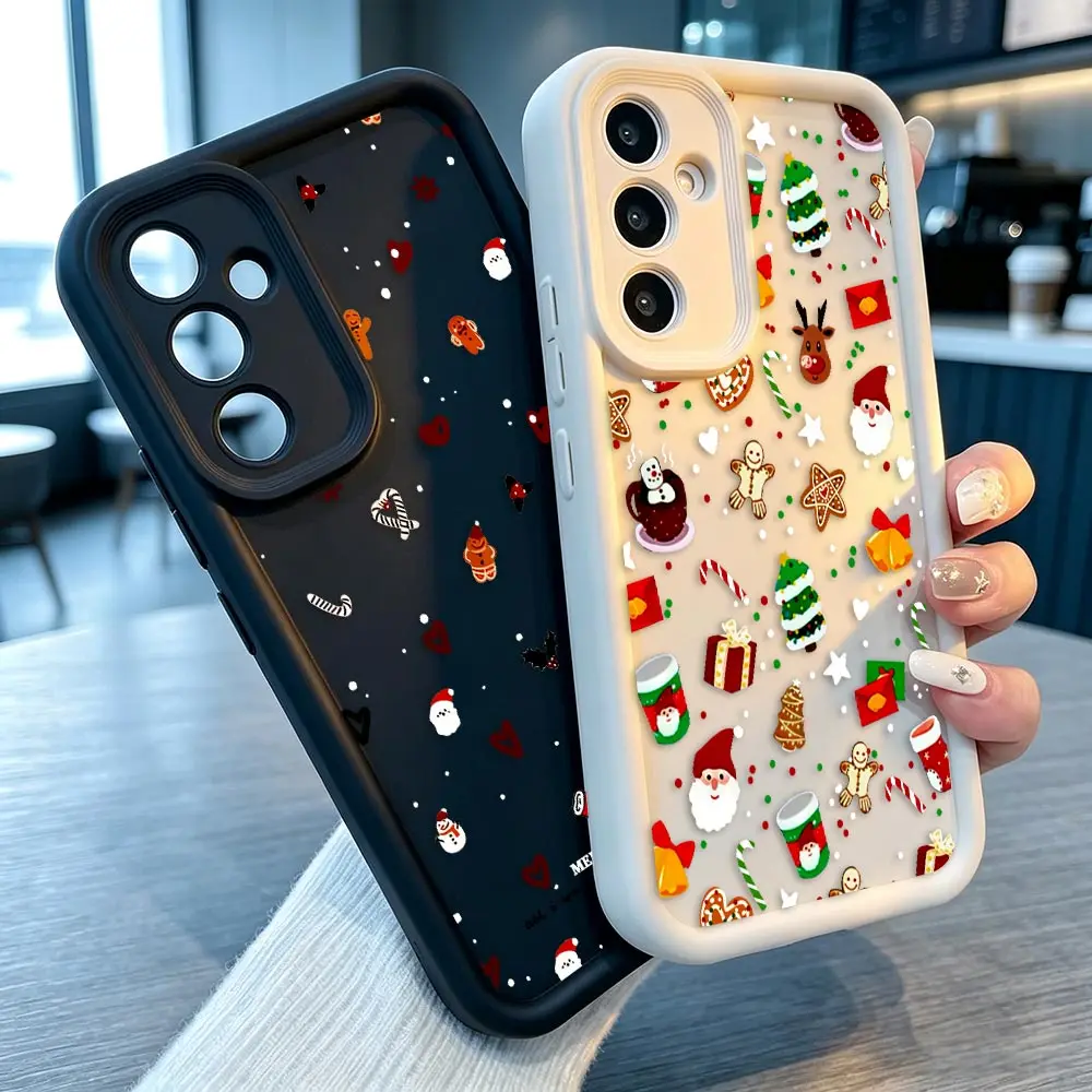 Cartoon Christmas Pattern Cover Phone Case For Samsung Galaxy S26 S25 S24 S23 S22 S21 FE S20 ULTRA TPU Funda Coque Shell Capa