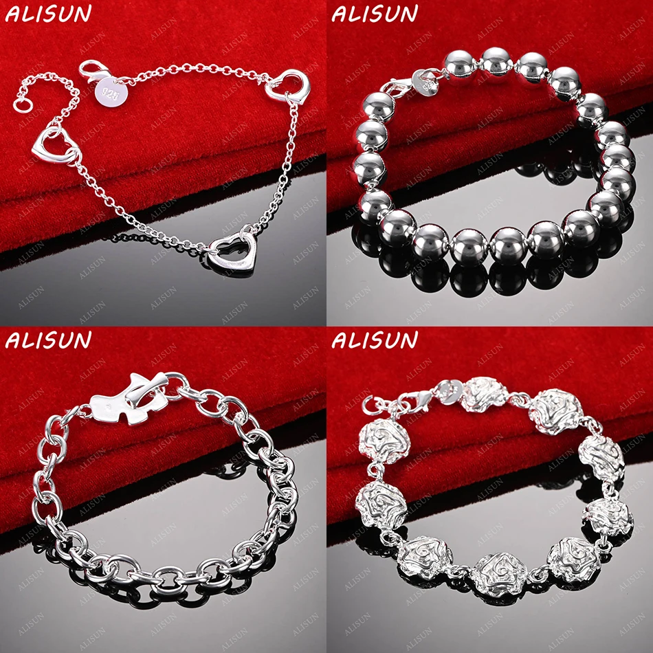 

ALISUN 925 Sterling Silver Design Bracelets For Women Men Anniversary Gift Popular Wild Fashion Romantic Jewelry