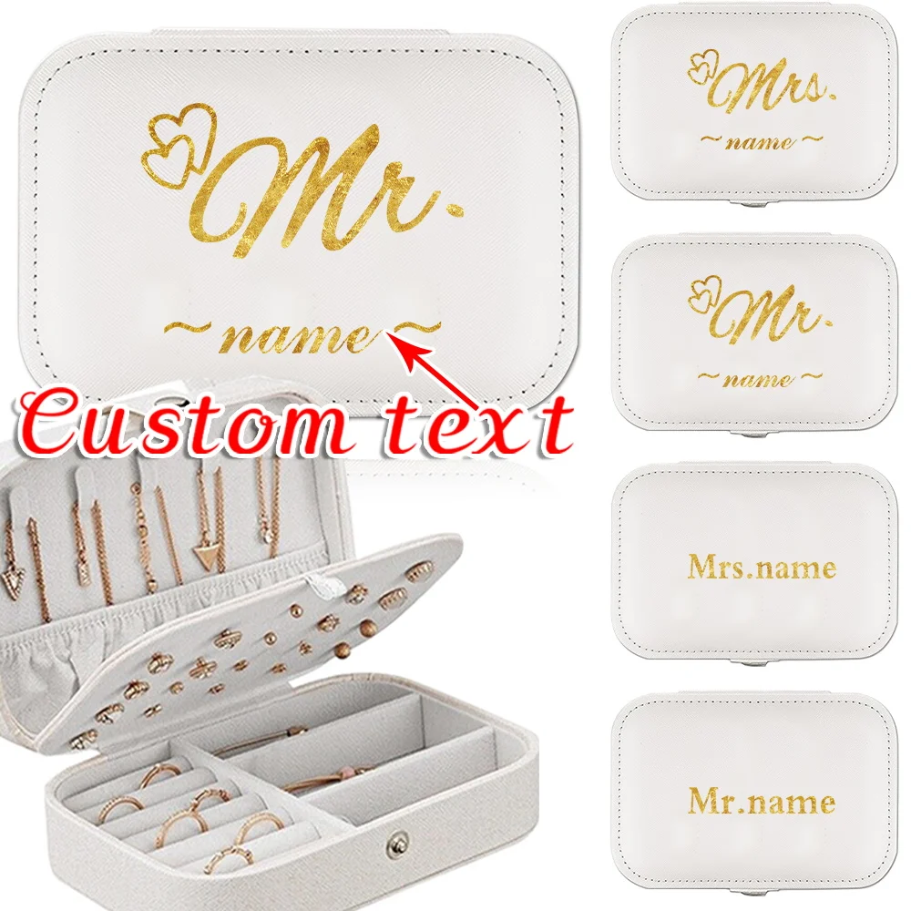 

Customized Name Portable Large Capacity PU Leather Jewelry Box Multi Functional Jewelry Storage Box Customized Product