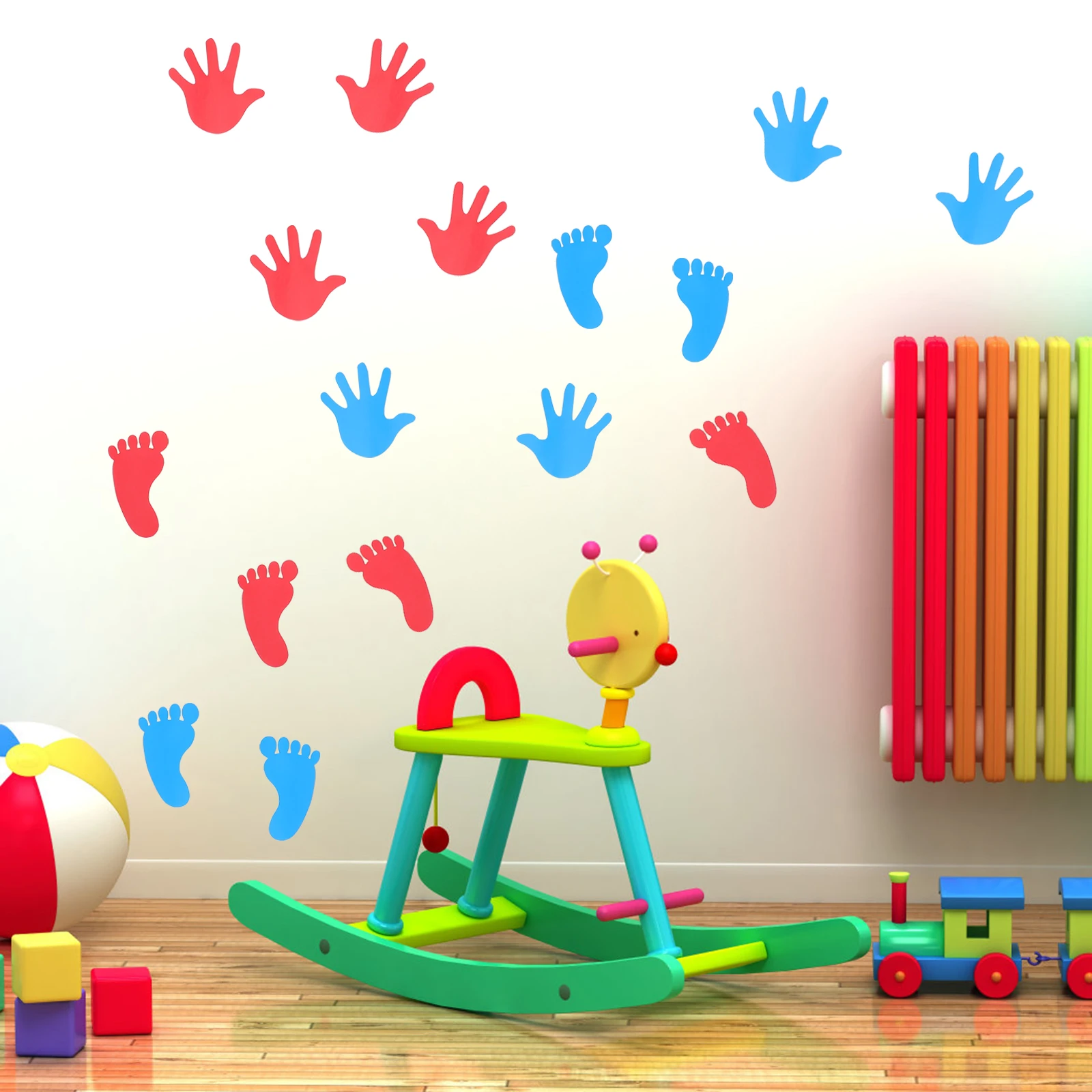 

40pcs Handprint Wall Stickers Footprint Floor Decal Adhesive Pvc s Room Nursery Decoration Waterproof Bedroom Wall Decal For