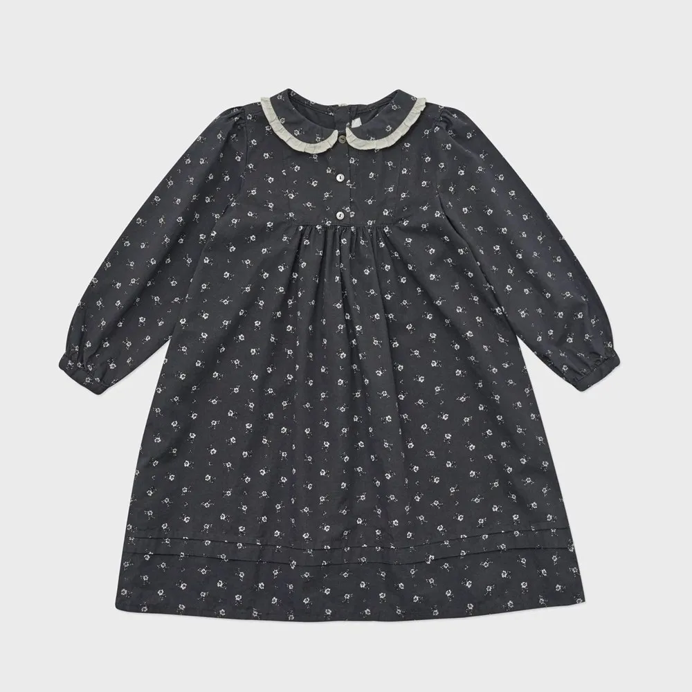 

kids girl clothes Full floral patterns European and American style girl Spring Autumn Dress Long Sleeve Dress