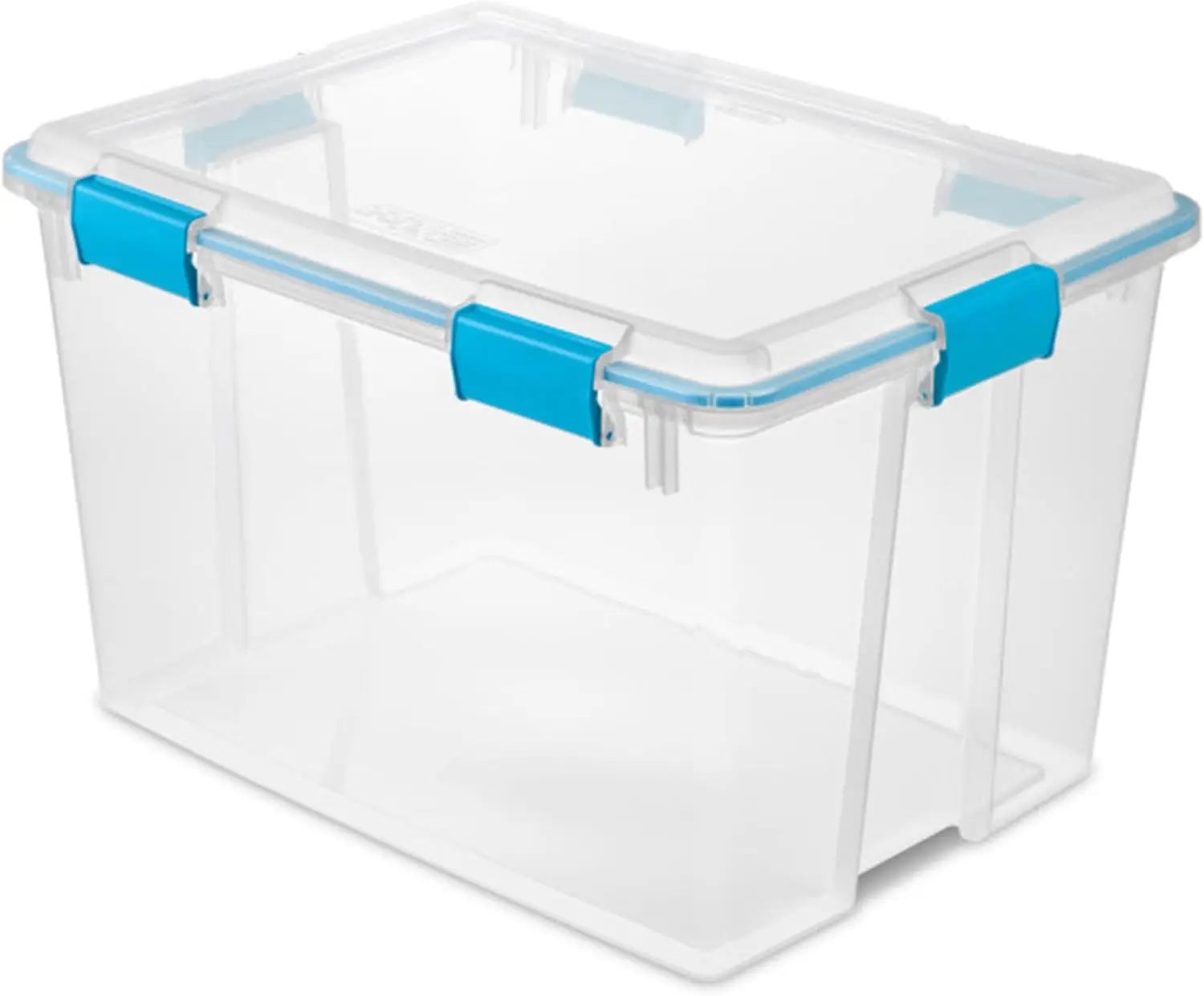 4 Pack Gasket Box, Stackable Storage Bin with Latching Lid, 80 Quart