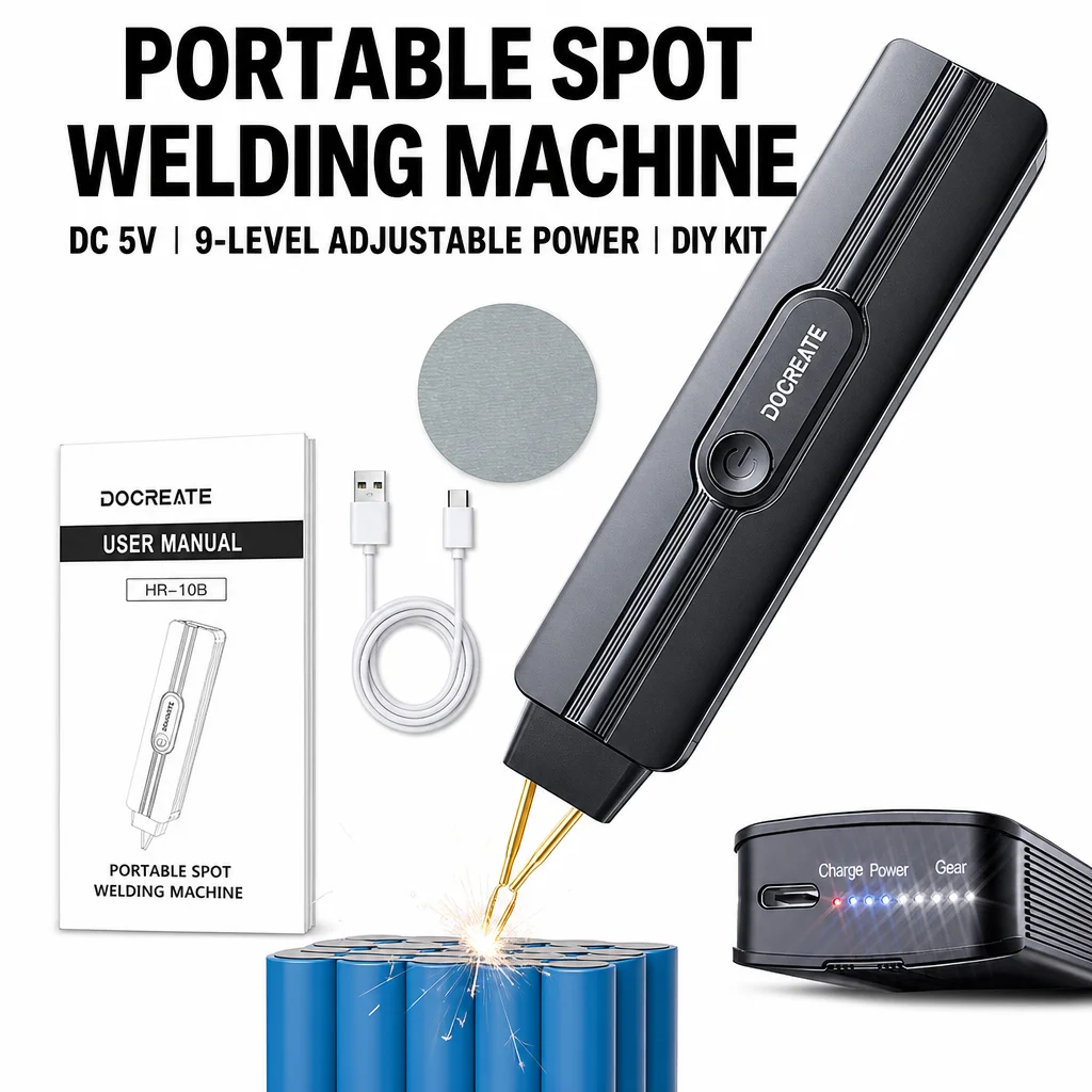 Portable Handheld 9-Gears Adjustable Spot Welders 18650 Li-ion Battery DIY Nickel Sheet Belt Kit Spot Welding Machine DC 5V