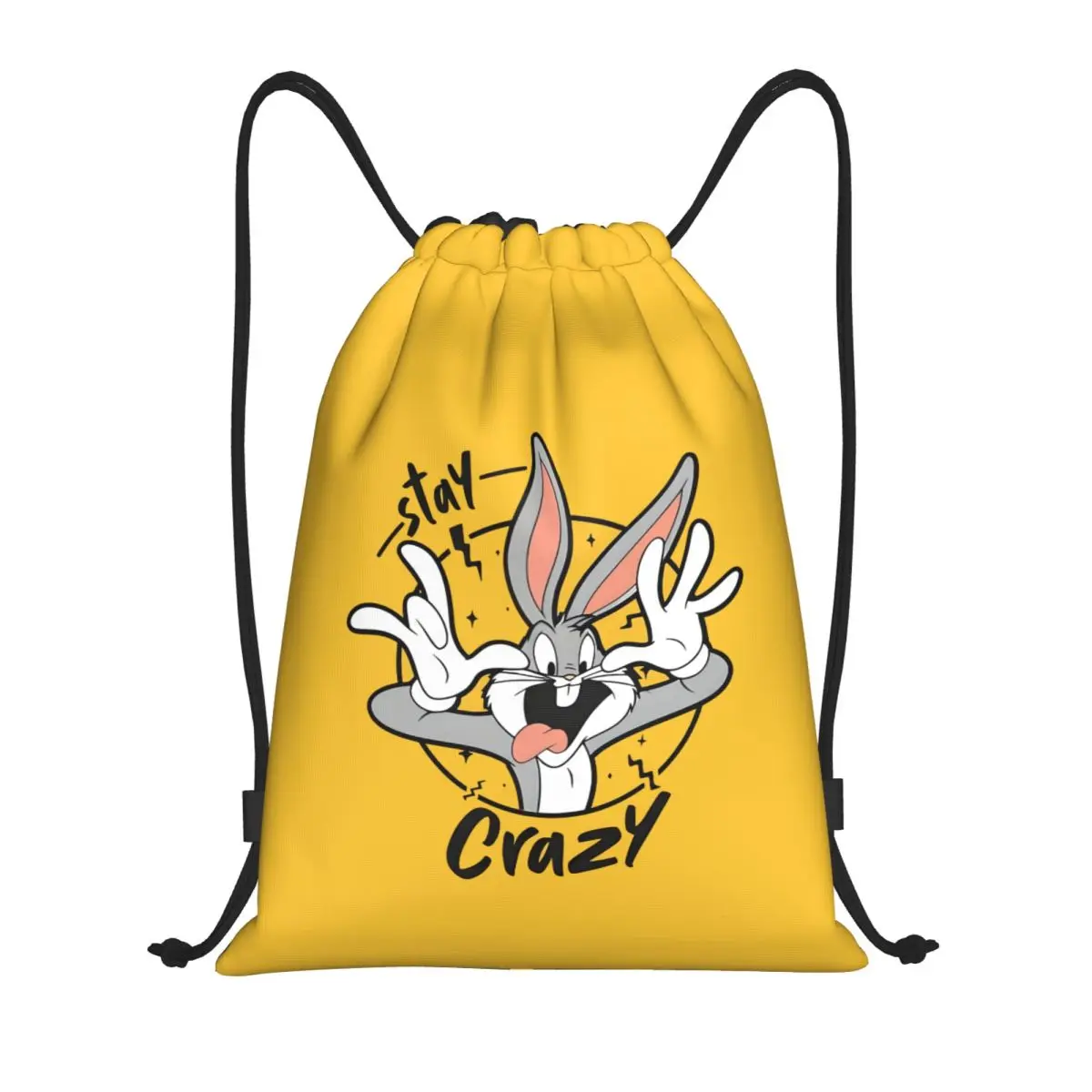 

Custom B-Bugs B-Bunny Drawstring Backpack Women Men Sport Gym Sackpack Portable Rabbit Anime Shopping Bag Sack