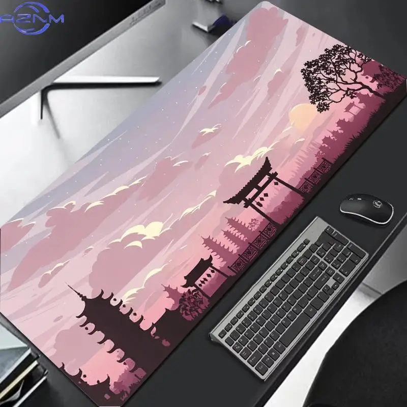 Sakura Scenery Mouse Pad Large Anti-Slip Rubber Gaming MousePad Durable Desk Mat Thick Seam Edge Office Gaming Table Carpet
