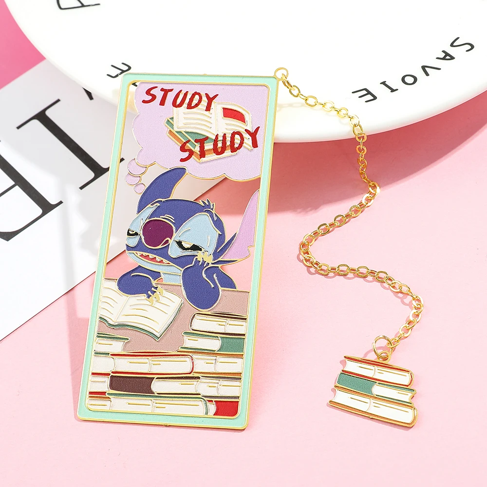 Cute Stitch Bookmark para amantes do livro, Cartoon Anime Fans, Metal Book Marks, Presentes de férias para pais para filhos