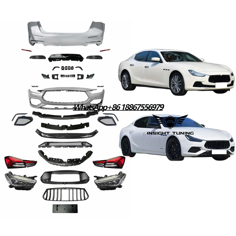 High Fitment 2014+ Car Bumper Head Light Grille Bodykit for Maserati Ghibli Trofeo Performance Body Kit