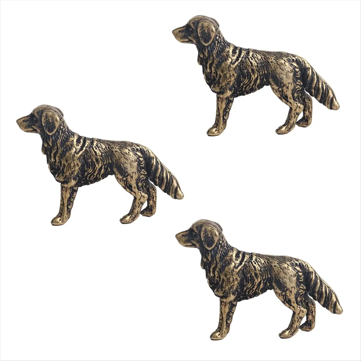 2026 Trend Brass Shepherd Dog Desktop Ornaments Metal Statue Decoration Tea Pet Hand