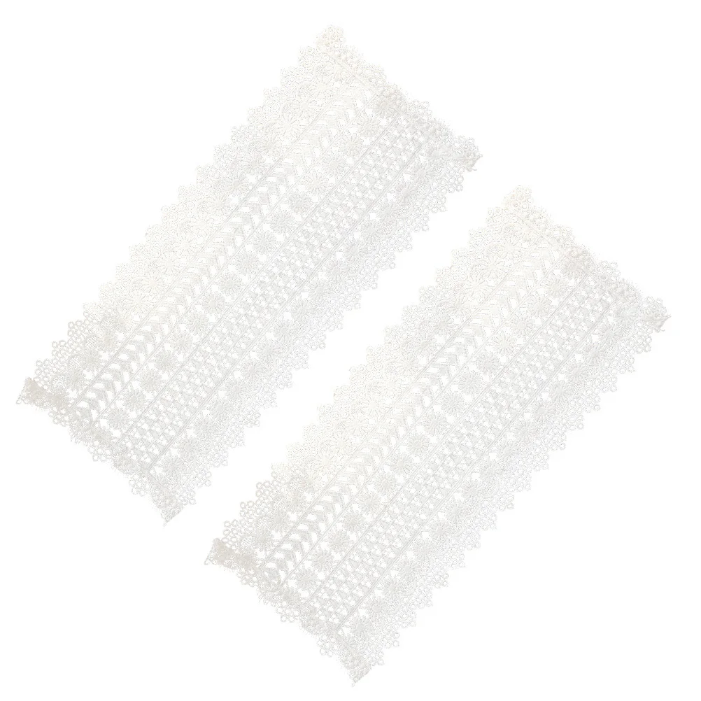 

2Pcs White Lace Table Mat French Style Countryside Decorative Dining Holiday Wedding Party Placemat Accessory French Style Mat