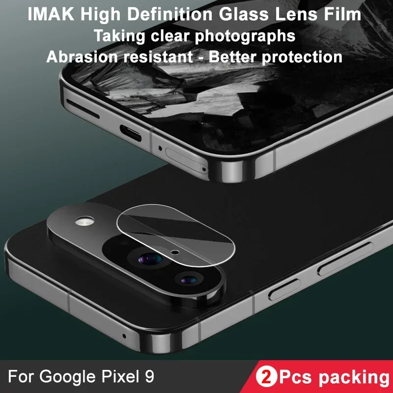 Film lensa kaca lensa untuk Pixel 9 IMAK 2 BH, Film lensa kaca definisi tinggi untuk Google Pixel 9 Pro XL