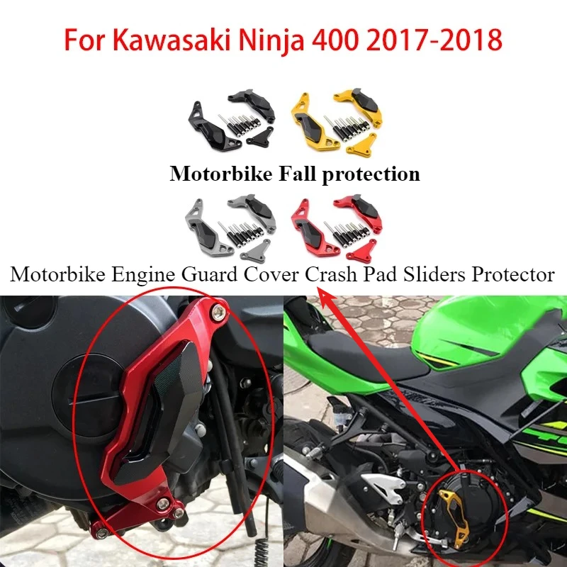

Защита двигателя мотоцикла, слайдеры-протекторы от падений для Kawasaki Ninja 400 Ninja400 2017 2018, защита от удачных ударов