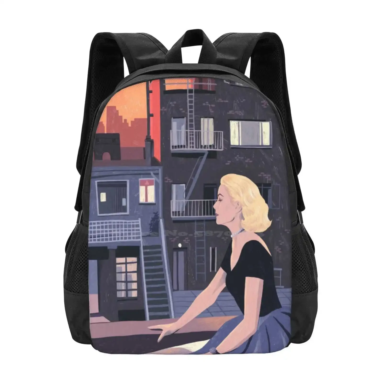 

Rear Window - Pencil Illustration Hitchcock Fan Art Hot Sale Schoolbag Backpack Fashion Bags Alfredhitchcock Movie Rear Window