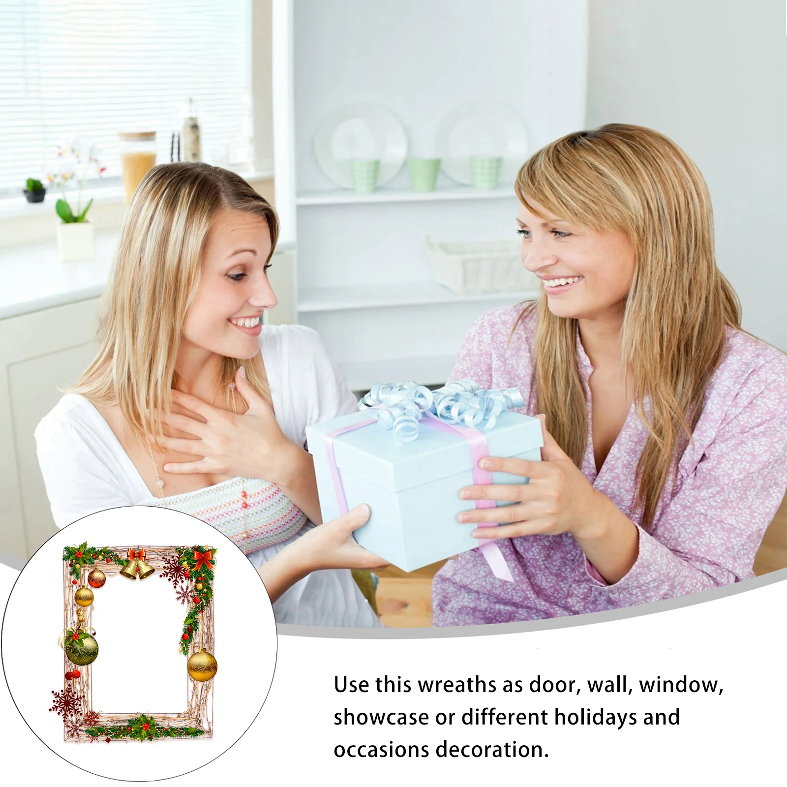 

1Pcs Square Natural Rattan Wreath Base Handmade Garland Frame Indoor Ornament Christmas Decoration Photography Accessories