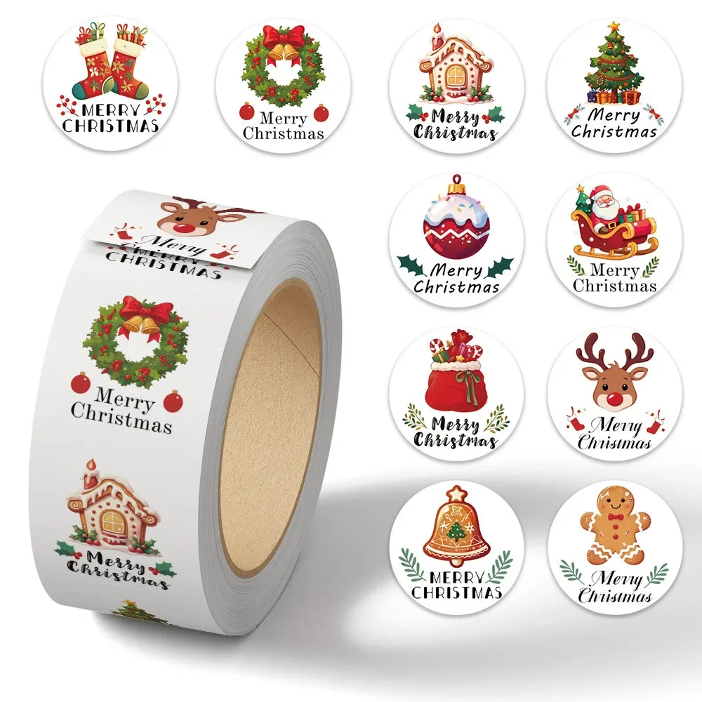 5000 pcs Christmas Sealing Stickers Cute Merry Christmas Labels Envelope Card Gift Packaging Party DIY Decor Holiday Gift