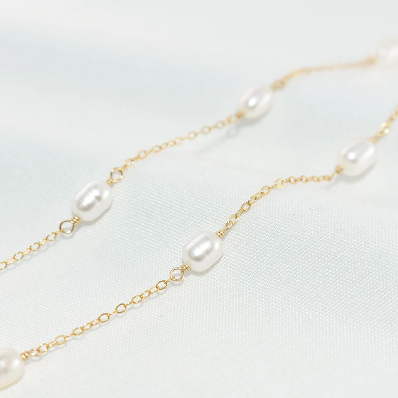 14K Gold Filled/925 Silver Natural Pearl Necklace Handmade Necklace Choker Pendants Collier Femme Kolye Collares Boho Jewelry