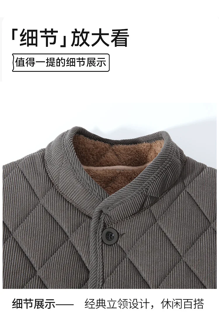 Men Stand Collar Fleece Lined Winter Parkas Men New Arrival Cold Resistant Warm Parkas Men Practical Casual Cotton Warm Jackets