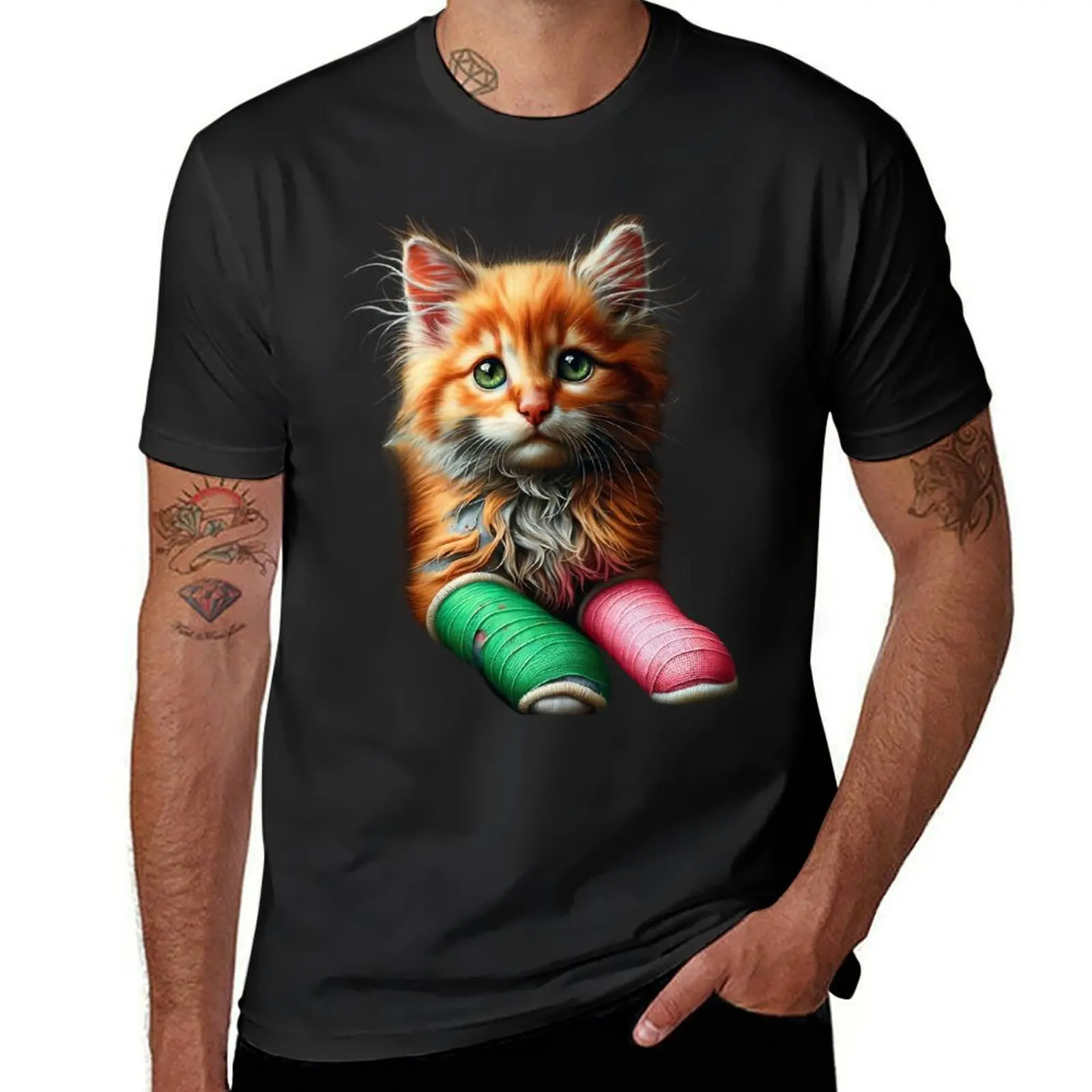 Tater Tot Cat, A Touch of Care T-Shirt oversizeds oversized blacks sublime mens t shirt graphic