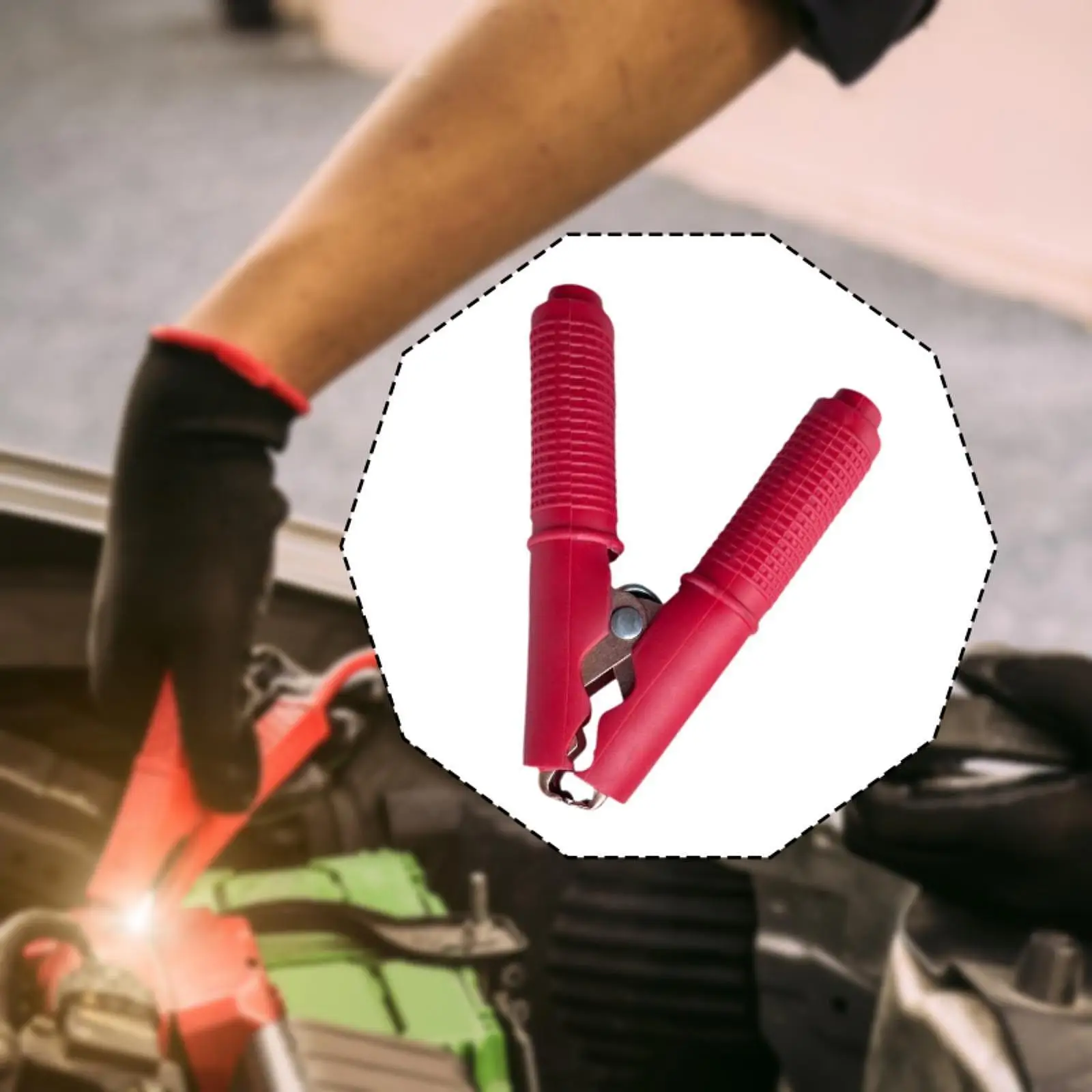 Black Red Boot Metal Battery Clip 100A Insulated Electrical Clamp Car Repair Equipment for Vehicle Testing