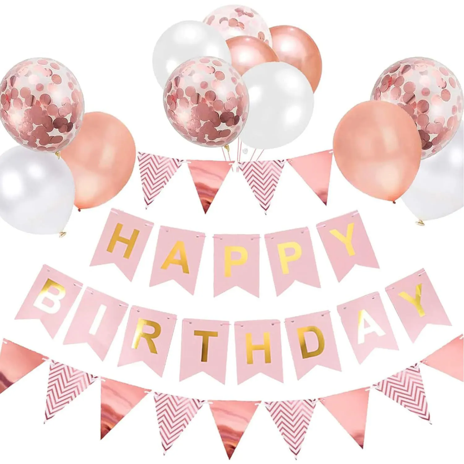 

Happy Birthday Decorations Rose Gold Latex Balloon Set Party Anniversary Party Set Birthday Decoration Supplies