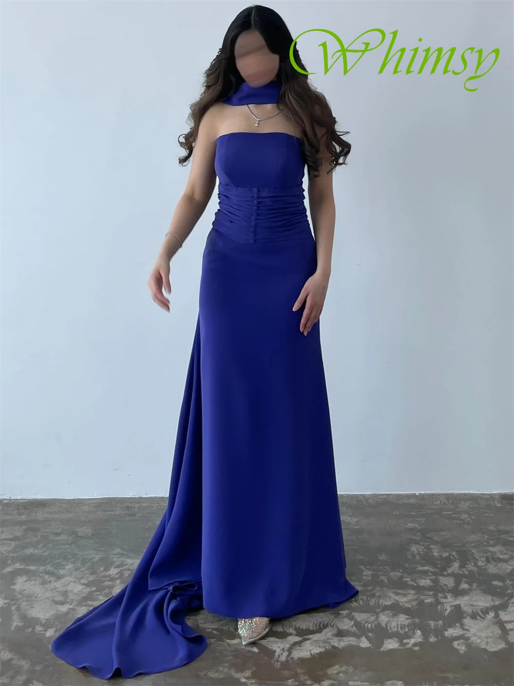 Элегантное вечернее платье из джерси по индивидуальному заказу. Нежные платья для выпускного вечера без бретелек. Вечерние платья без рукавов со шлейфом для особых случаев.