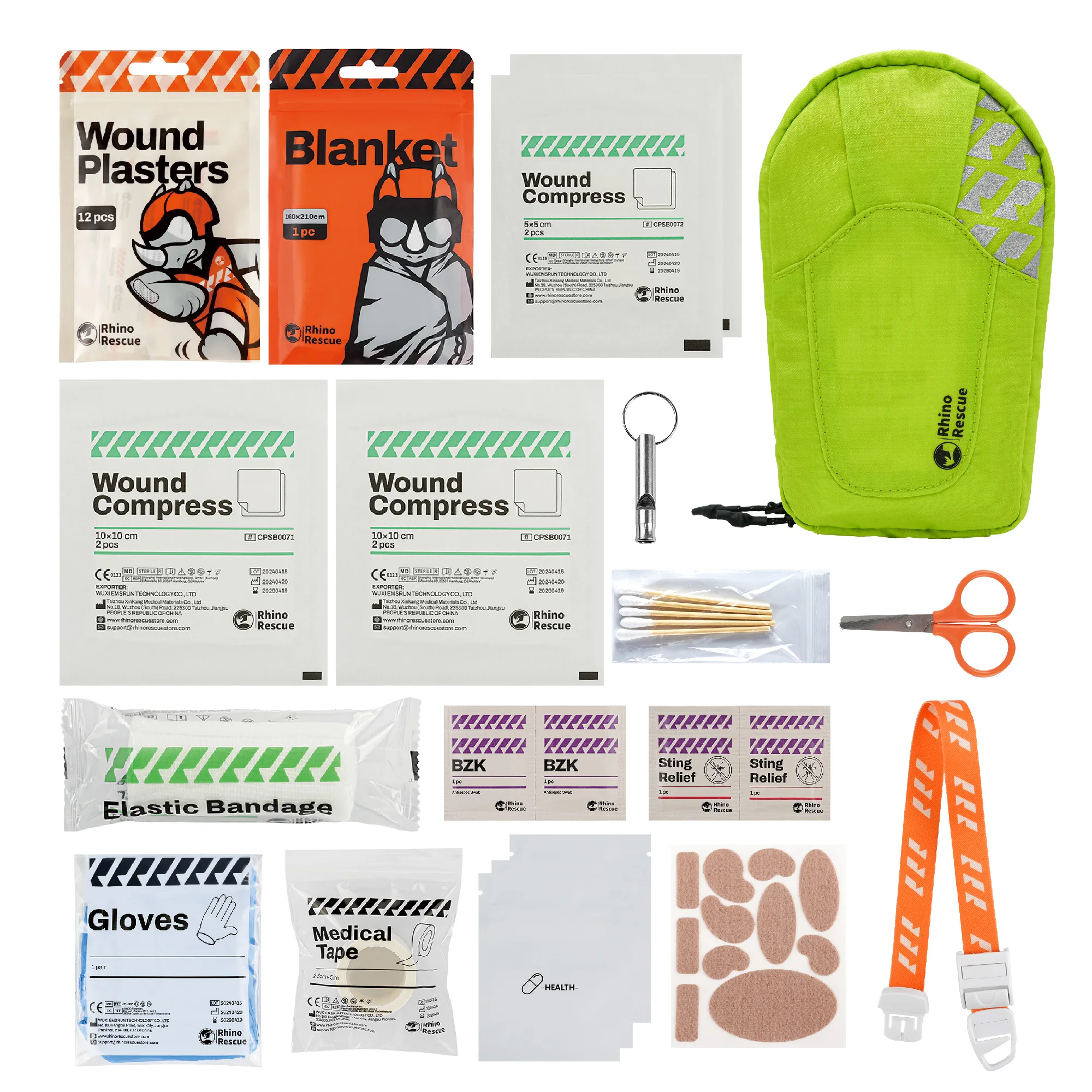 RHINO RESCUE Outdoor Camping First Aid Kit Camping Equipment, With 38 Configurations, Suitable For Camping, Travel