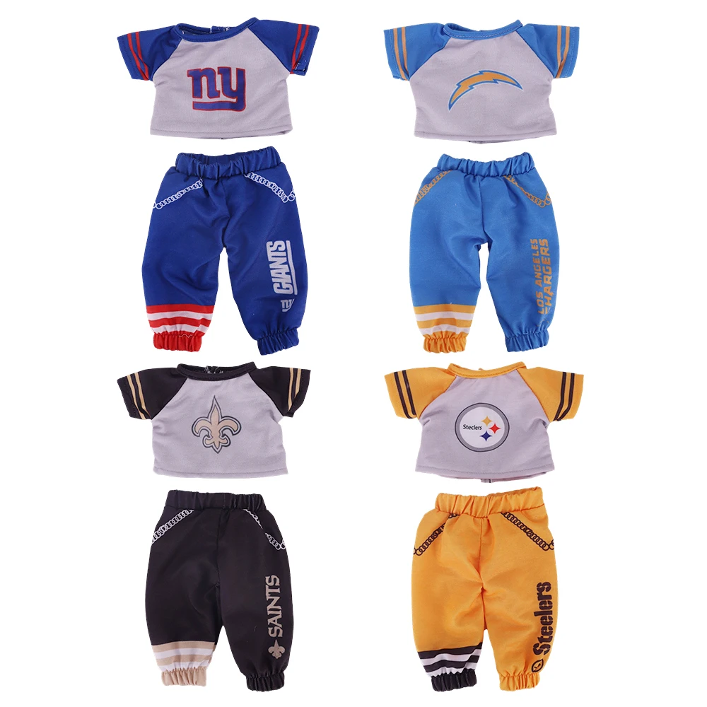 เหมาะสำหรับตุ๊กตาขนาด 18 นิ้ว, ตุ๊กตารีบอร์น อุปกรณ์เสริมเสื้อผ้า, ชุดกีฬากลางแจ้ง รองเท้า ถุงเท้า ชุดฟุตบอล ของขวัญสำหรับเด็ก