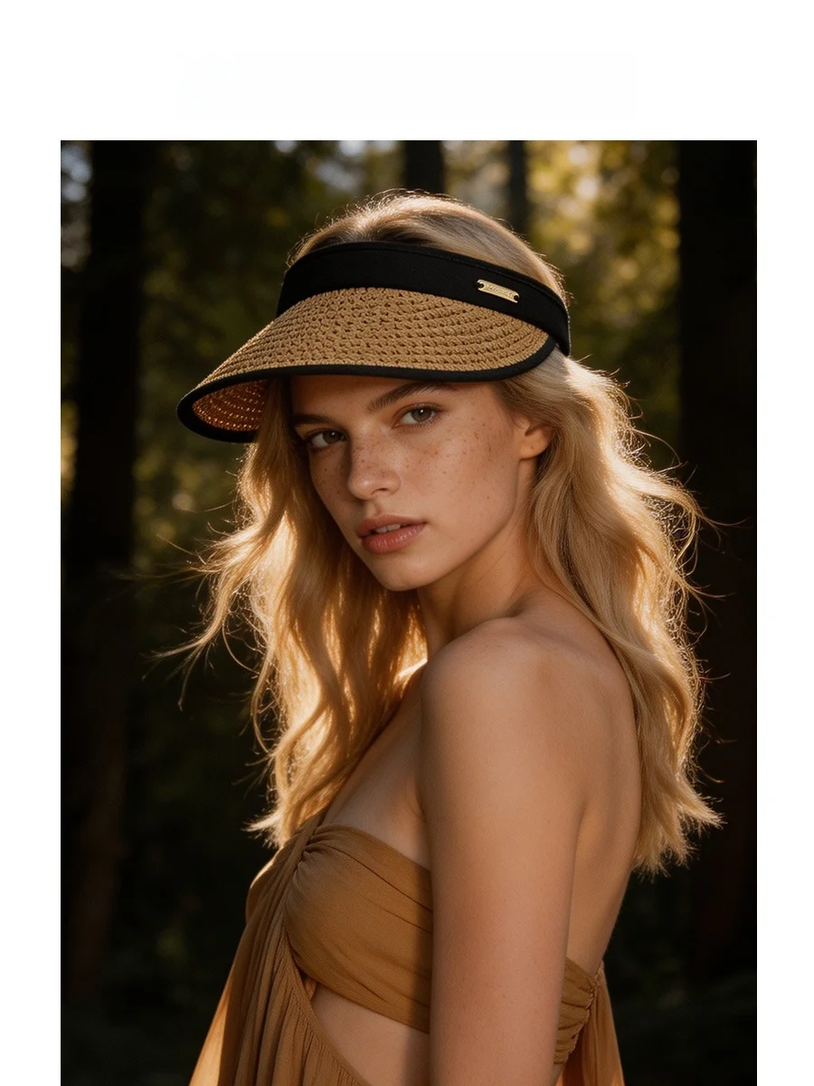 handwoven-heavyweight-empty-top-hat-women's-summer-outdoor-sun-protection-hat-travel-face-covering-uv-protection-large-brim-hat